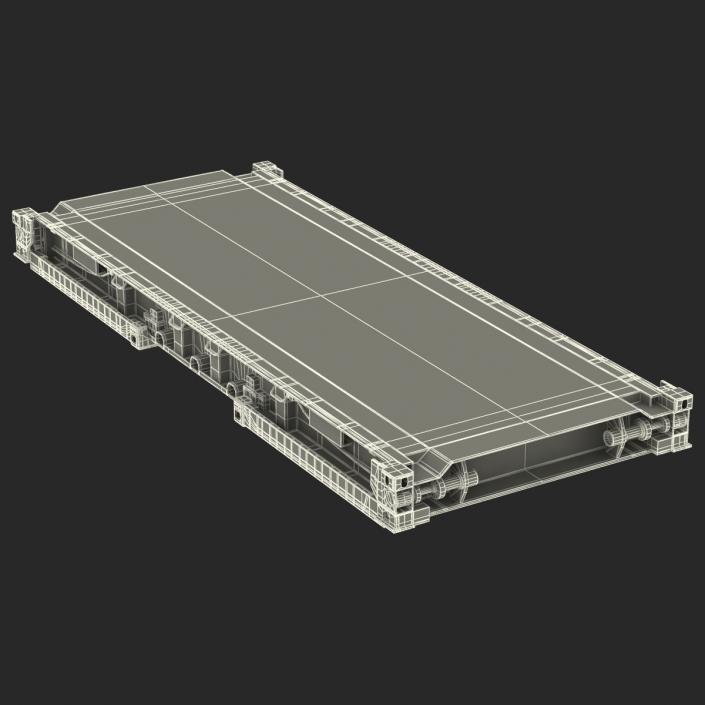 Flat Rack Container Blue 3D model