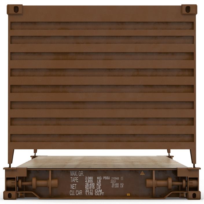 3D model Flat Rack Container Brown