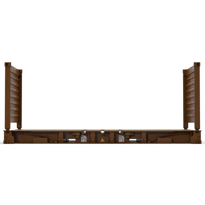 3D model Flat Rack Container Brown