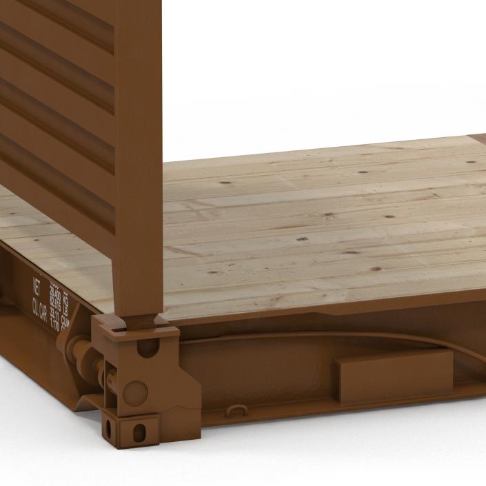 3D model Flat Rack Container Brown