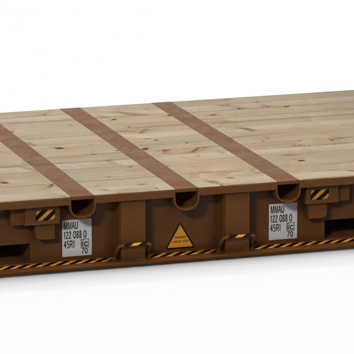 3D model Flat Rack Container Brown