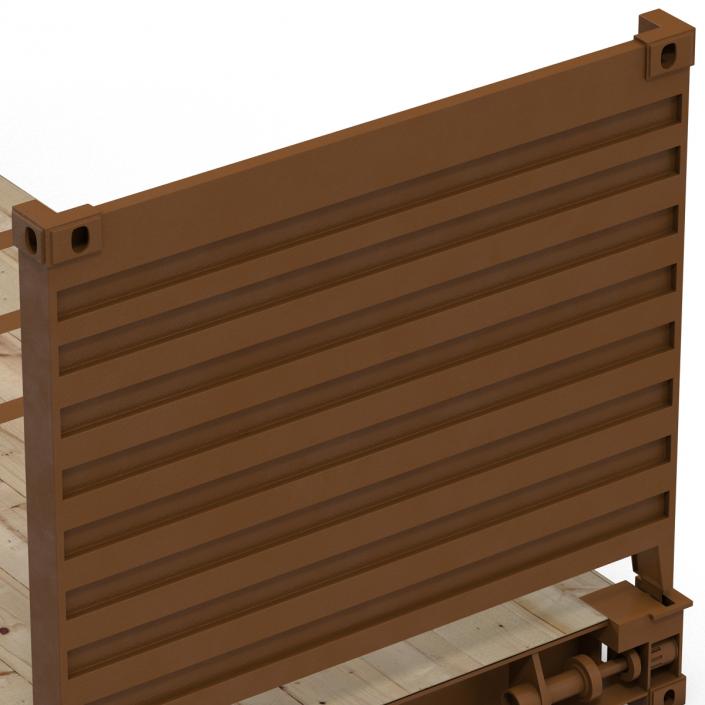 3D model Flat Rack Container Brown