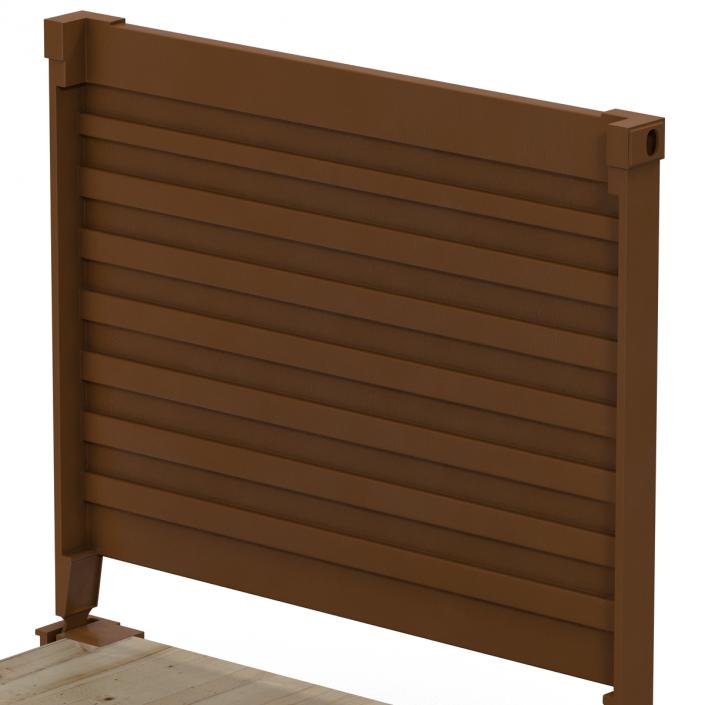 3D model Flat Rack Container Brown