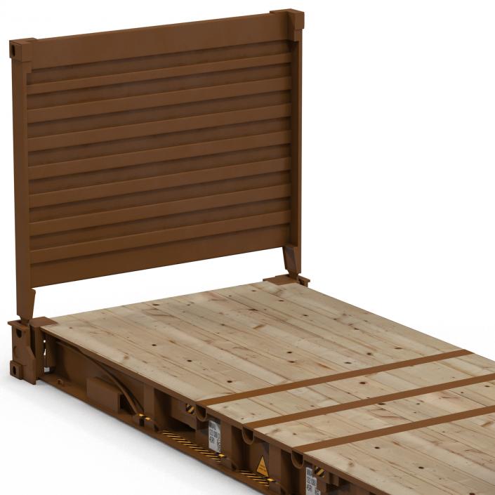 3D model Flat Rack Container Brown