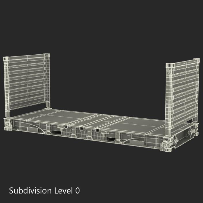 3D model Flat Rack Container Brown