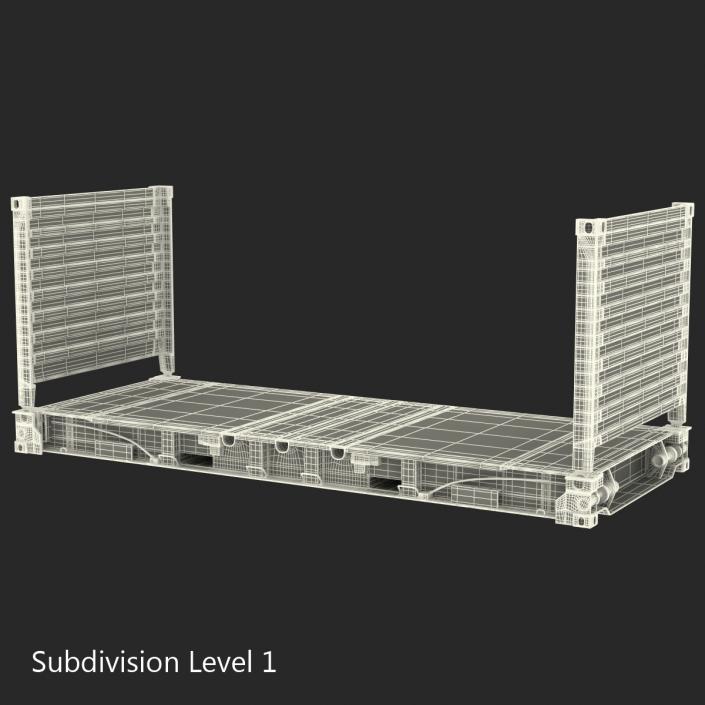 3D model Flat Rack Container Brown