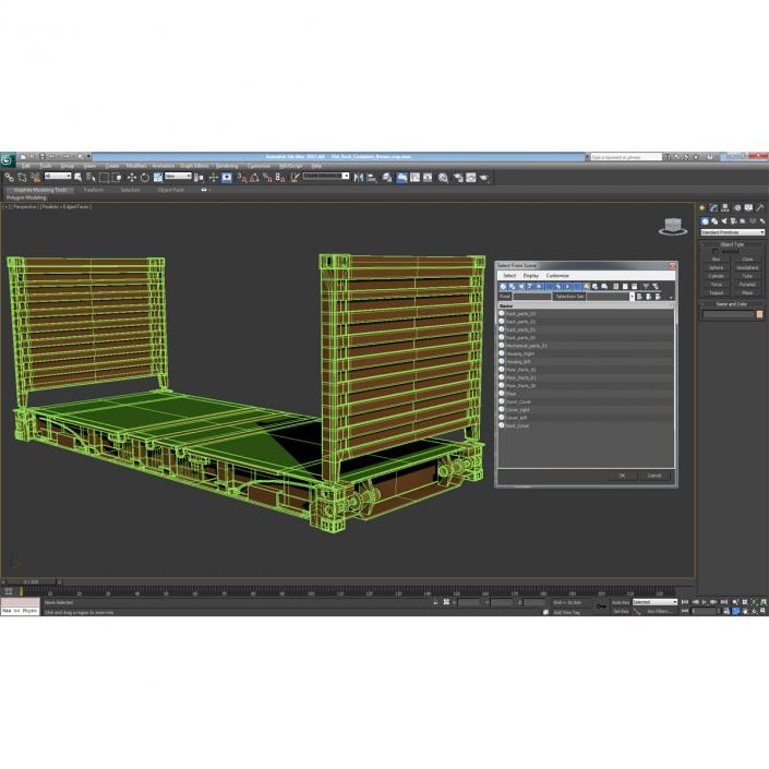 3D model Flat Rack Container Brown