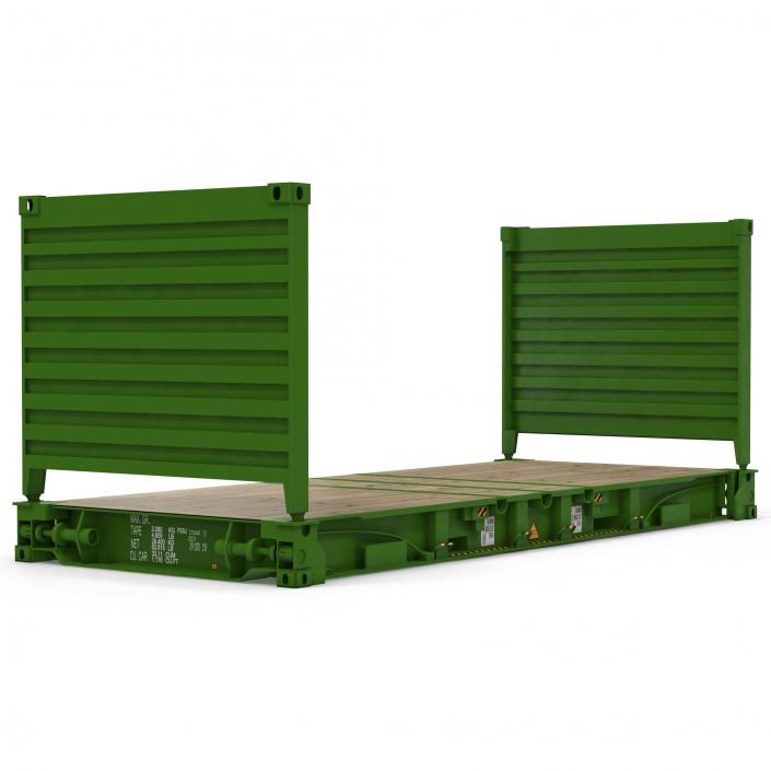 3D model Flat Rack Container Green