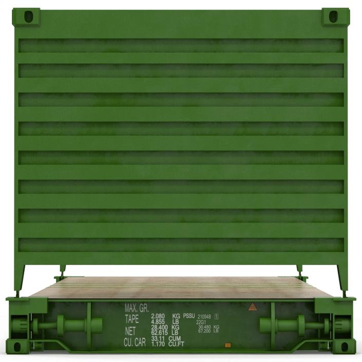 3D model Flat Rack Container Green