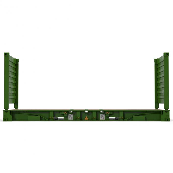 3D model Flat Rack Container Green