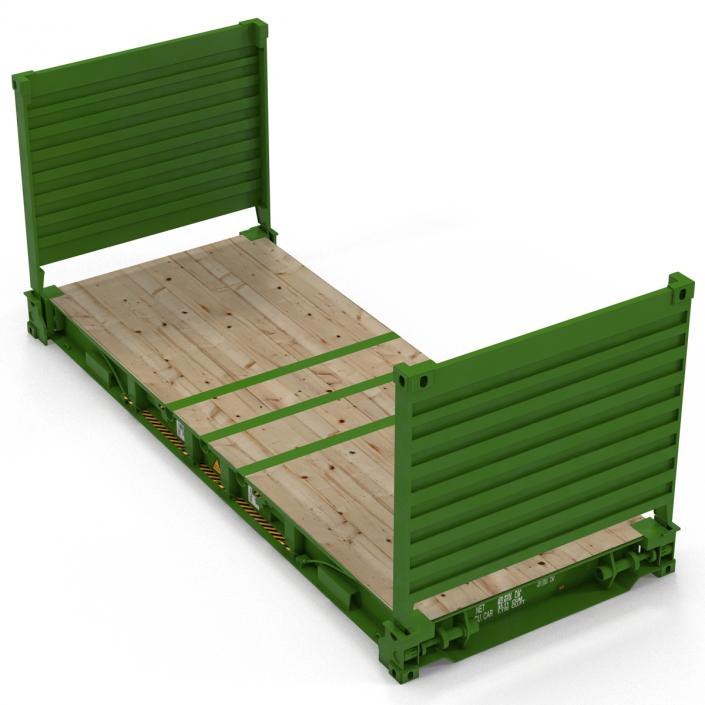 3D model Flat Rack Container Green