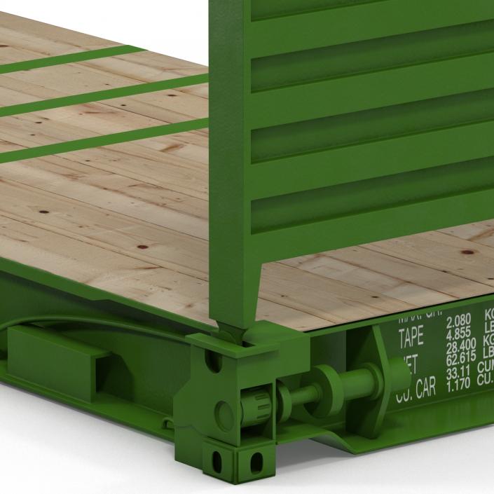 3D model Flat Rack Container Green