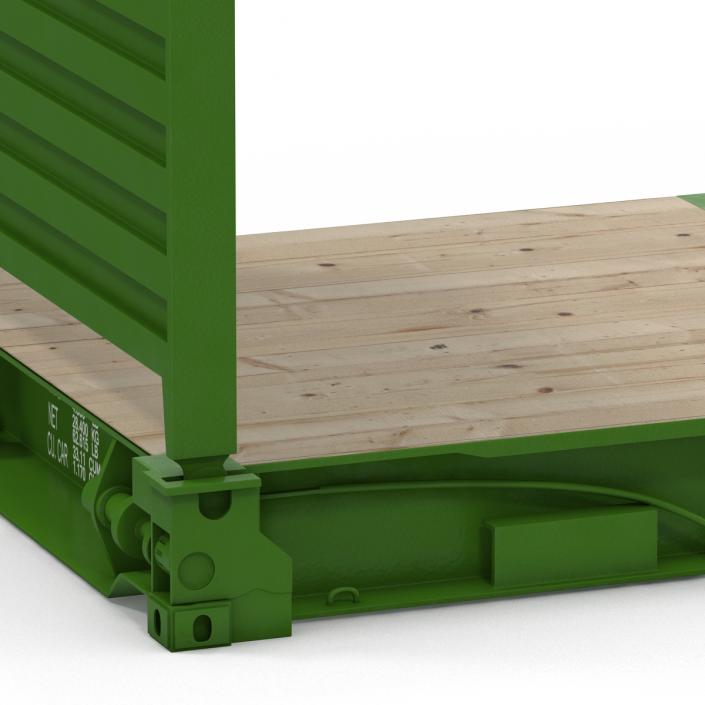 3D model Flat Rack Container Green