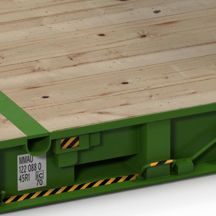 3D model Flat Rack Container Green