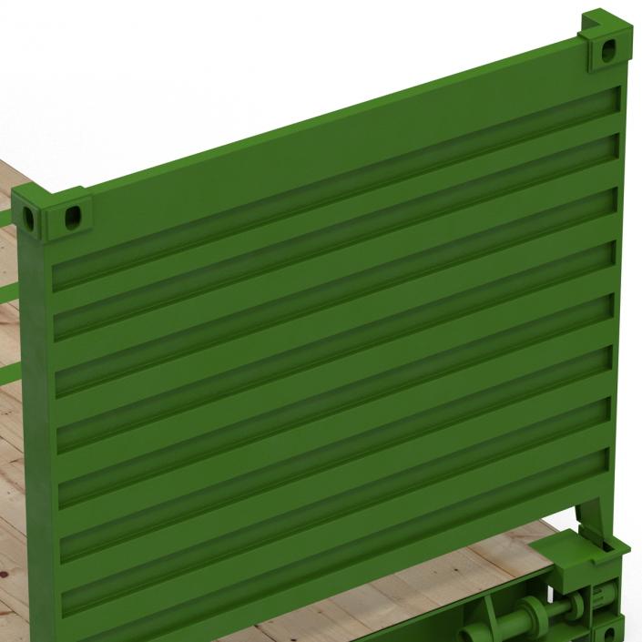 3D model Flat Rack Container Green