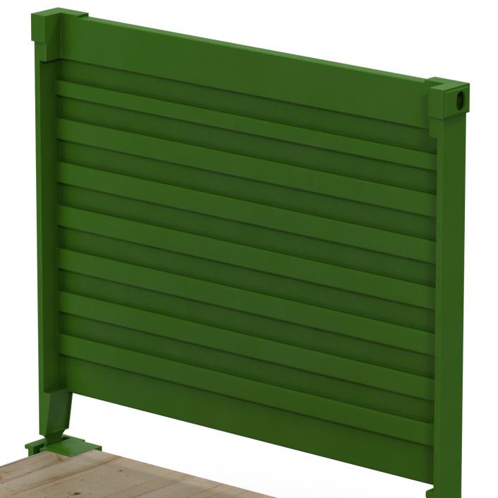 3D model Flat Rack Container Green