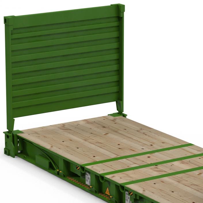 3D model Flat Rack Container Green