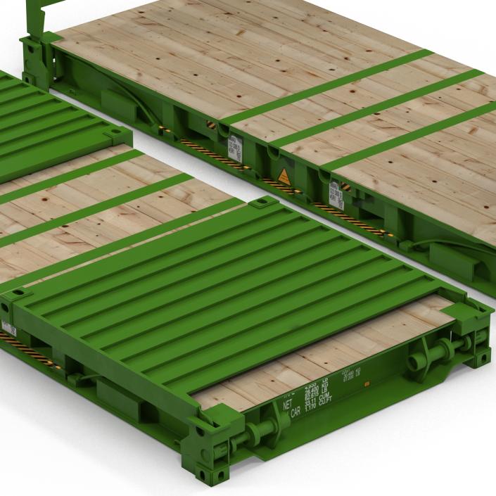 3D model Flat Rack Container Green