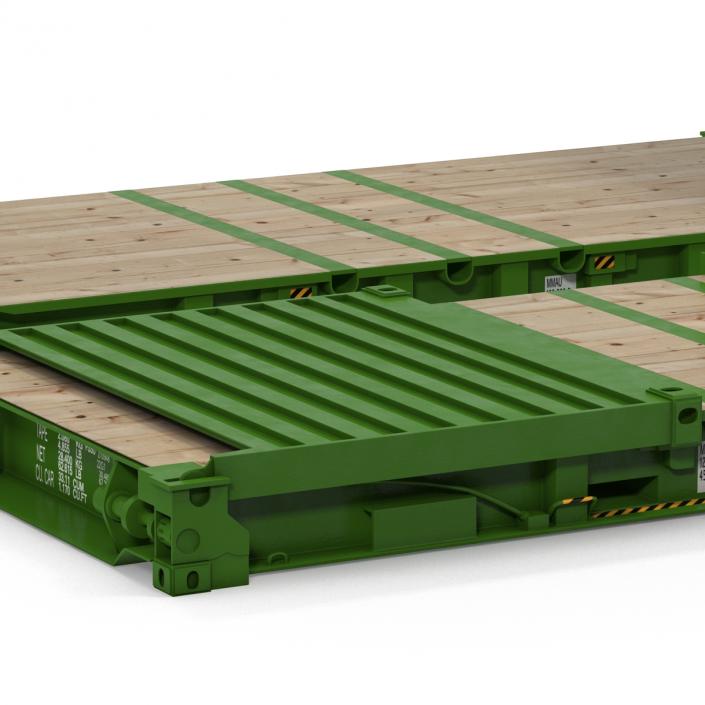 3D model Flat Rack Container Green