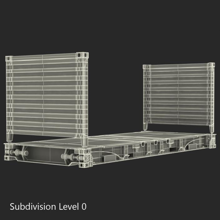 3D model Flat Rack Container Green