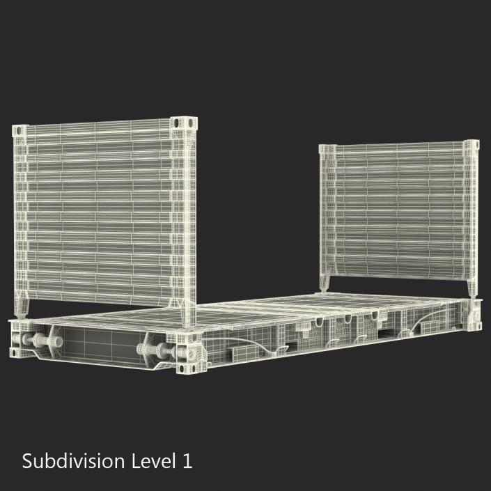 3D model Flat Rack Container Green