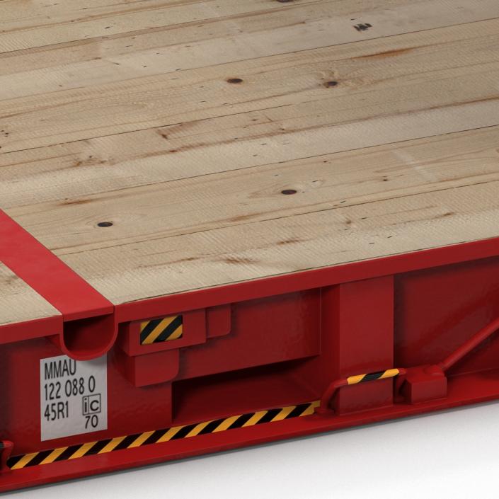 3D Flat Rack Container Red model