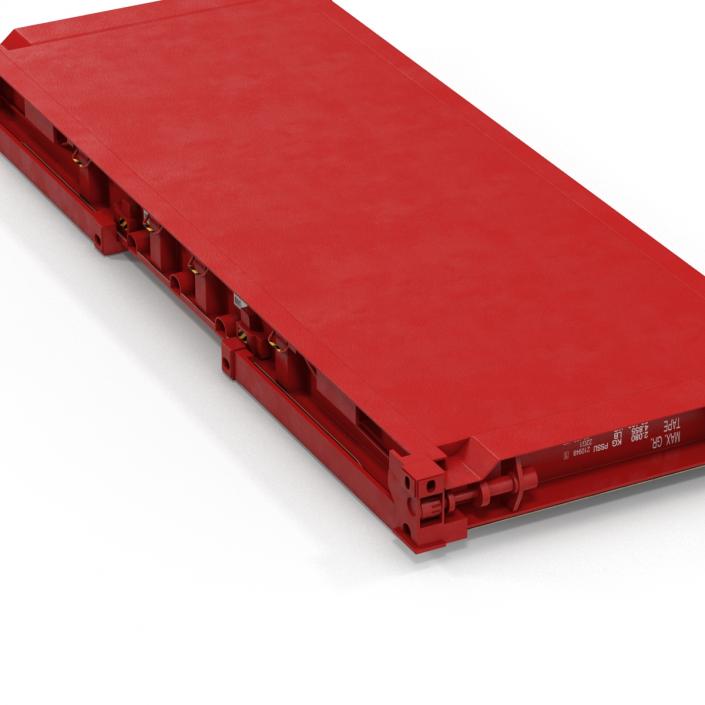 3D Flat Rack Container Red model