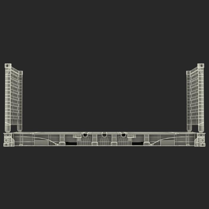 3D Flat Rack Container Red model