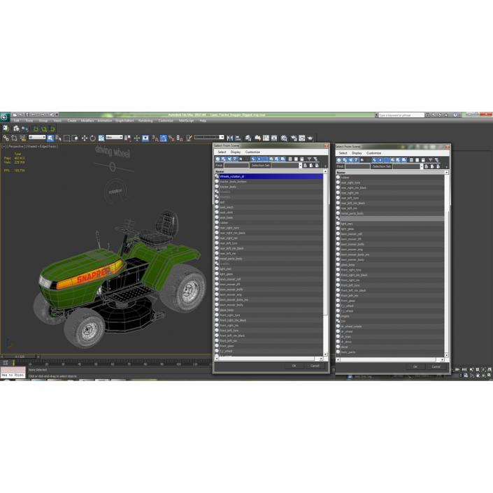 Lawn Tractor Snapper Rigged 3D