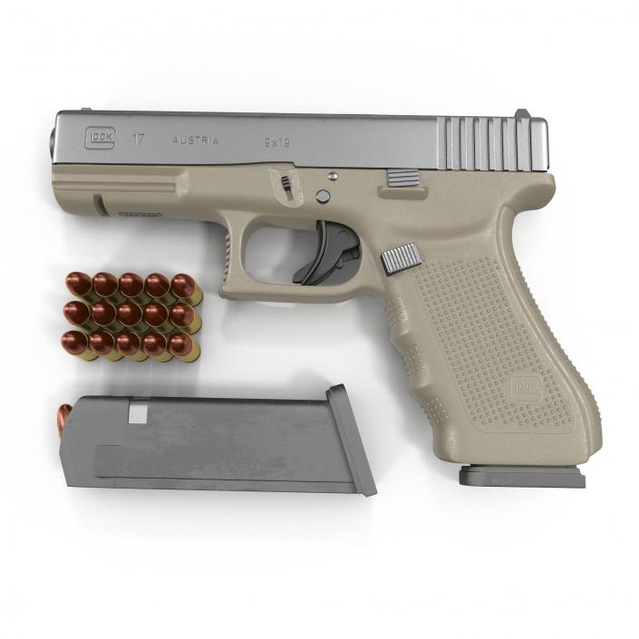 3D model Glock 17 Semi Automatic Pistol