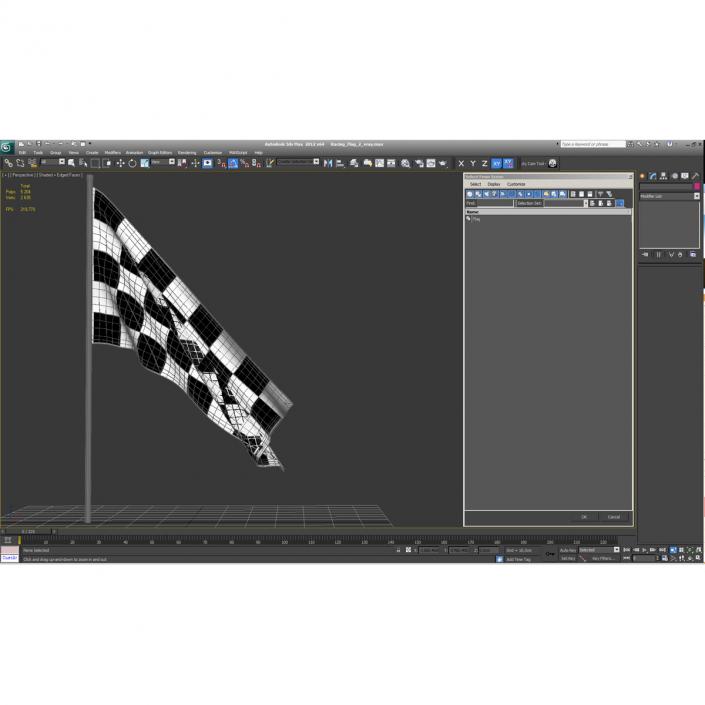 3D Racing Flag 2 model