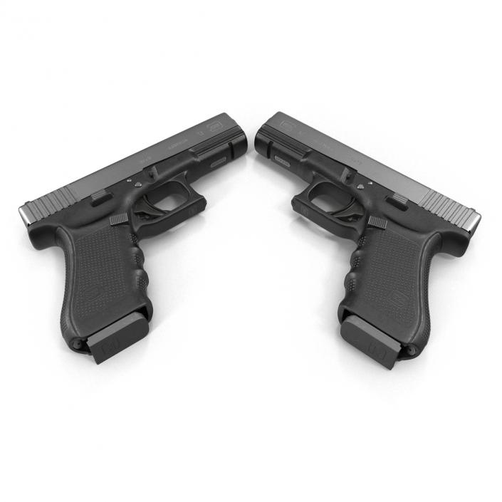 3D Glock 17 Semi Automatic Pistol Black