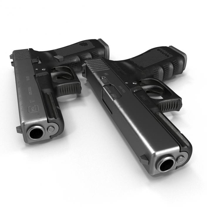 3D Glock 17 Semi Automatic Pistol Black