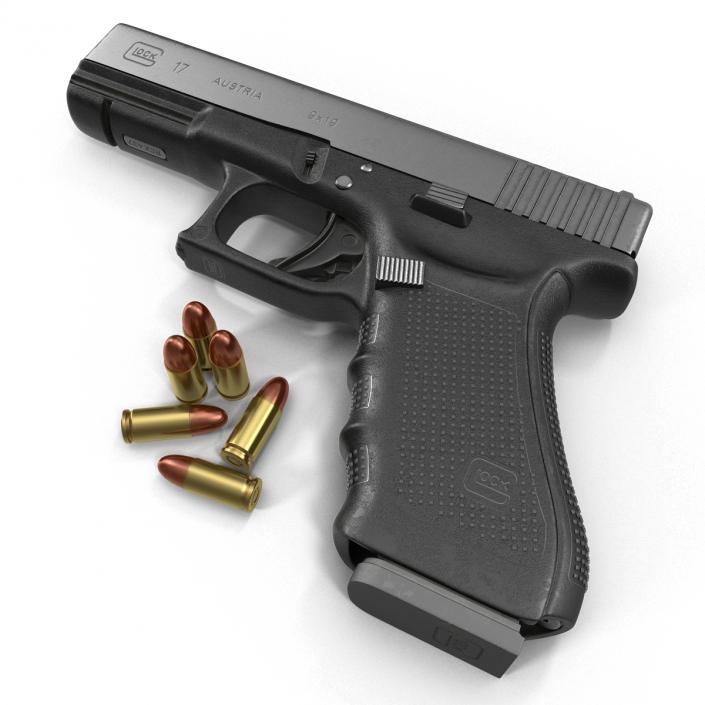 3D Glock 17 Semi Automatic Pistol Black