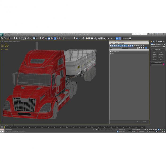 3D model Semi Dump Trailer Truck 2