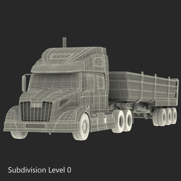 3D model Semi Dump Trailer Truck 2