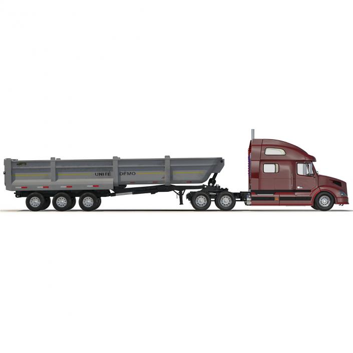 3D model Semi Dump Trailer Truck 2