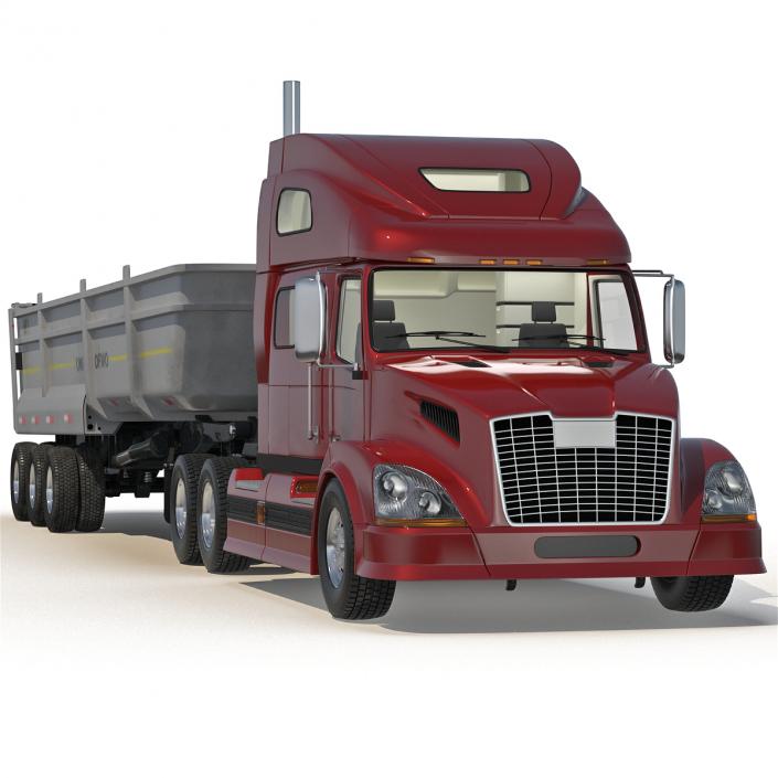 3D model Semi Dump Trailer Truck 2