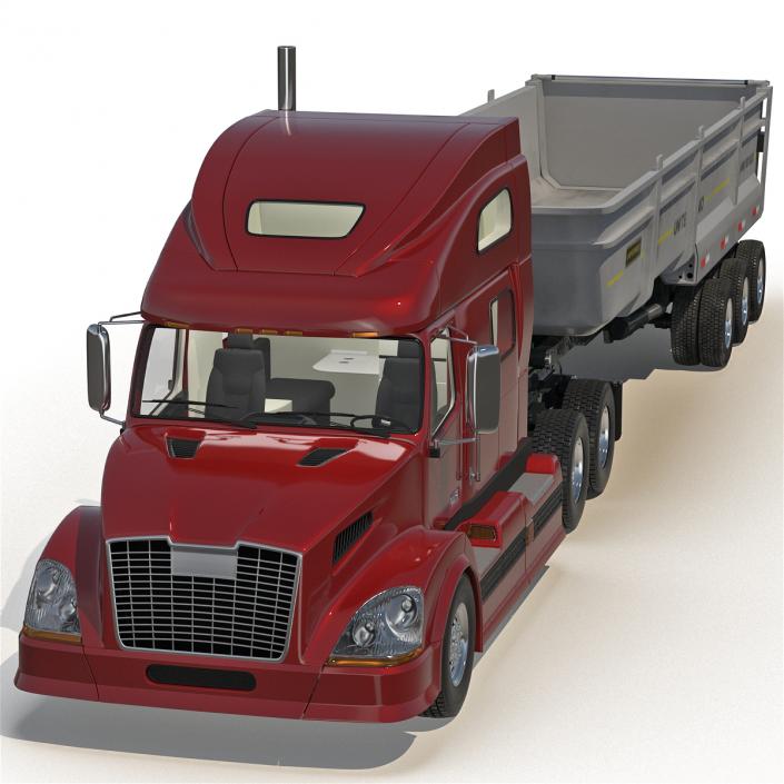 3D model Semi Dump Trailer Truck 2