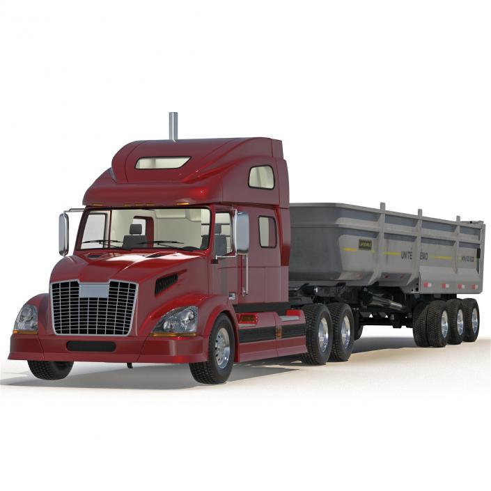 3D model Semi Dump Trailer Truck 2