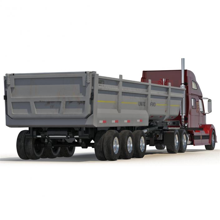 3D model Semi Dump Trailer Truck 2