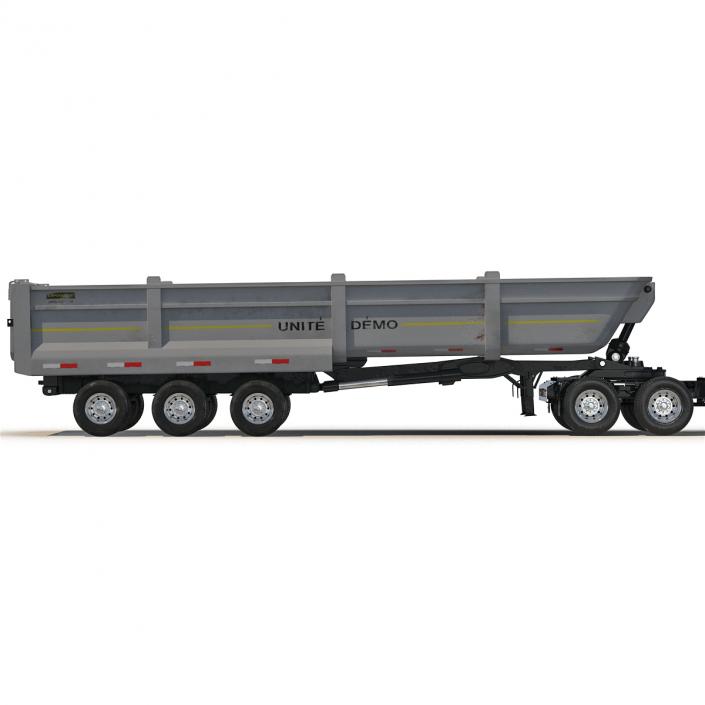 3D model Semi Dump Trailer Truck 2