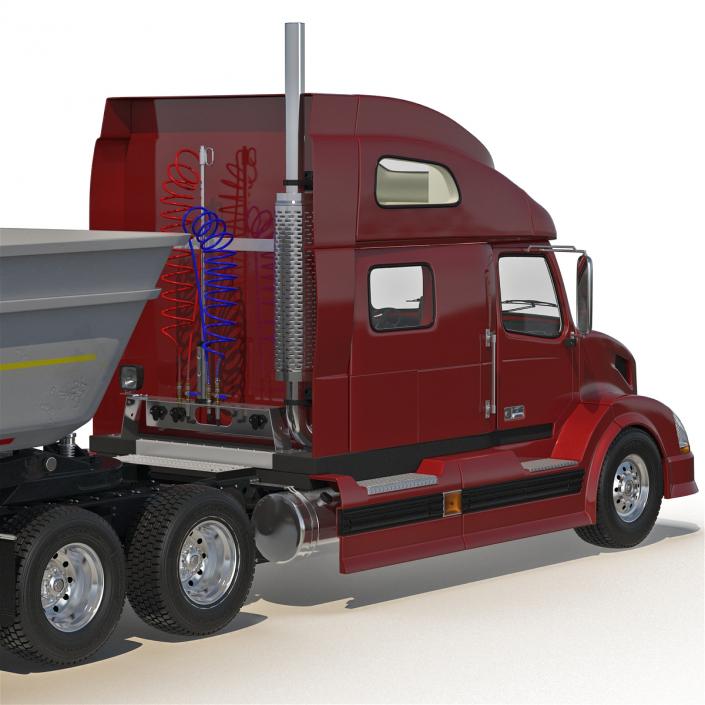 3D model Semi Dump Trailer Truck 2