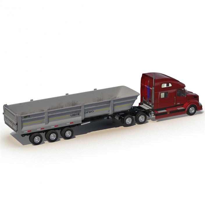 3D model Semi Dump Trailer Truck 2