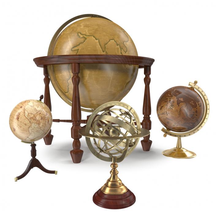 3D model Antique Globes Collection