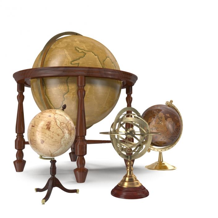 3D model Antique Globes Collection