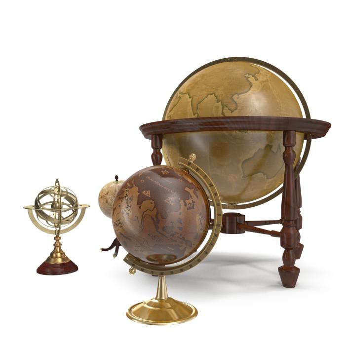 3D model Antique Globes Collection