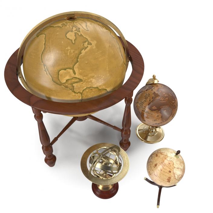 3D model Antique Globes Collection