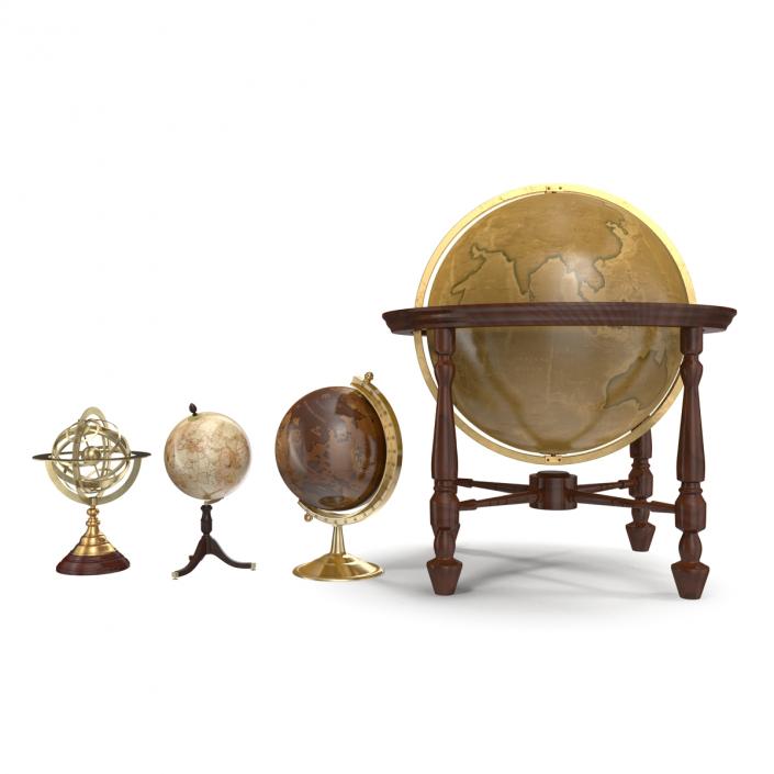 3D model Antique Globes Collection