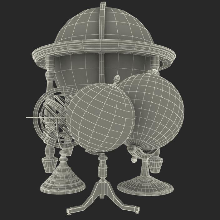 3D model Antique Globes Collection